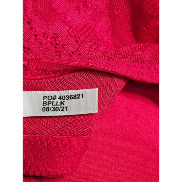 Le Mystere Merlot Womens Red Lace Bra Adjustable Straps Back Closure 34DDD/F - Picture 7 of 7